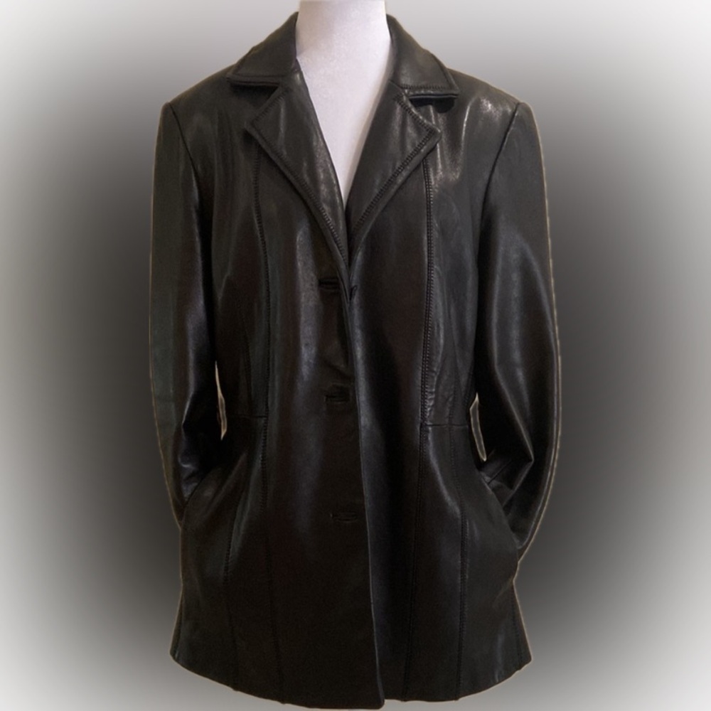 Black Leather jacket. Good lines. By Jones of  New York.